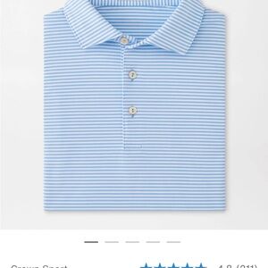 Peter Millar Light Blue Striped Polo Shirt